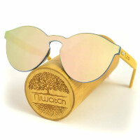 Drewniane okulary przeciwsłoneczne Niwatch Cassiopeia Light Silver Mirror & Bamboo