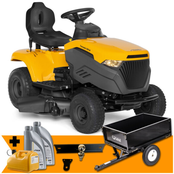 Zestaw Traktor ogrodowy spalinowy Stiga Tornado 398 M (7,1kW 5000m² Manual)