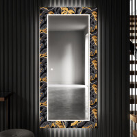 Ozdobne podsvietene nástenne zrkadlo do chodby  moderne zrkadla s LED - Autumn Jungle