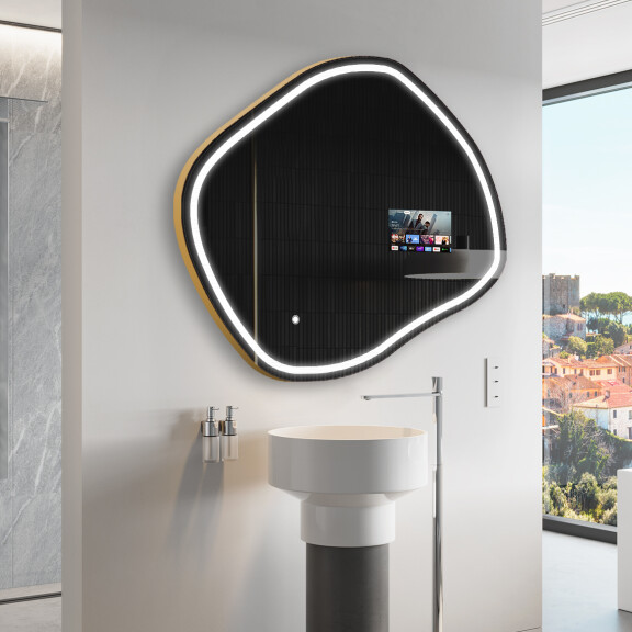 Nepravidelné zrkadlo LED Smart R223 Google
