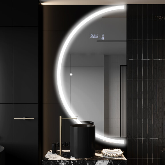 Moderné LED Polokruhové Zrkadlo - Štýlové Osvetlenie pre Kúpeľňu D222