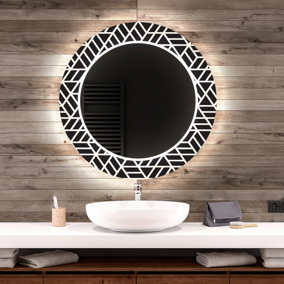 Espejo de baño con luz decorativos pared con Interruptor táctil - triangless