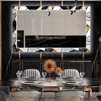 Espejo decorativo pared comedor con Interruptor con sensor - marble pattern