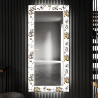 Espejos decorativos grandes de pared para recibidor - golden flowers
