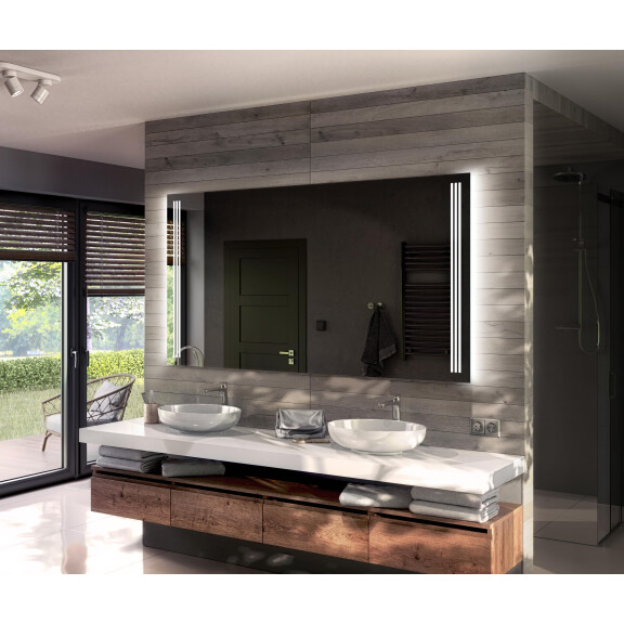Rectangulares espejo modernos de baño con luz LED L131 incorporada con espejo cosmético