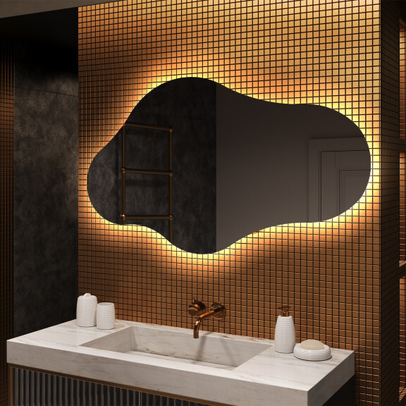 Espejo de baño LED de forma irregular C221