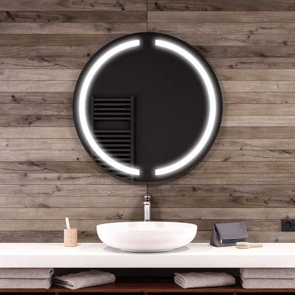 Espejo para maquillaje pared redondo con LED L118 con espejo cosmético moderno e iluminado LED