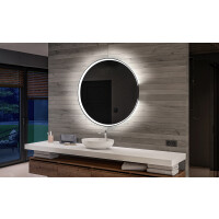 Redondo espejo de baño con luz a pilas L123