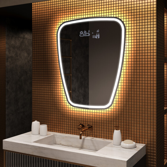 Espejo de baño LED de forma irregular Z223