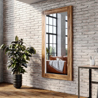 Vertical rectangular espejo con marco de madera L224