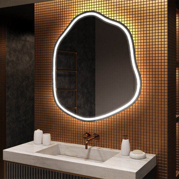 Espejo de baño LED de forma irregular E222
