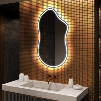 Espejo de baño LED de forma irregular F222
