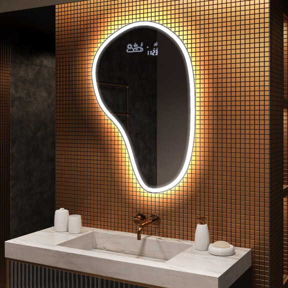 Espejo de baño LED de forma irregular S223