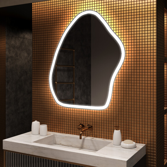 Espejo de baño LED de forma irregular G223