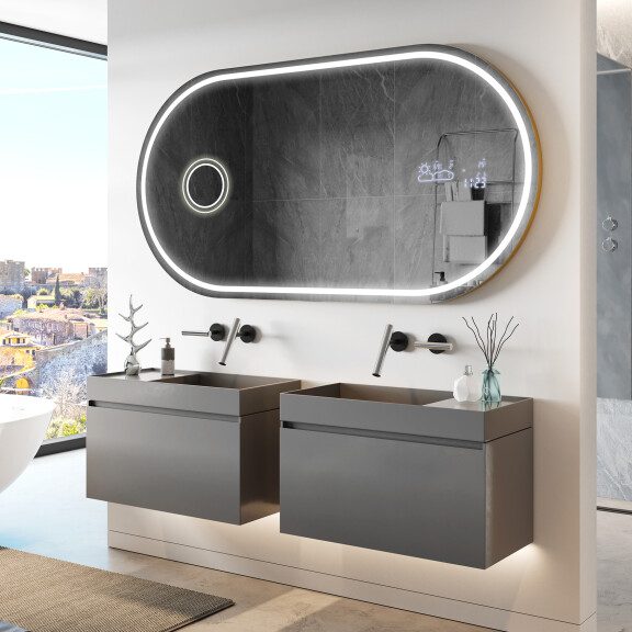 Espejo ovalado baño con luz L231