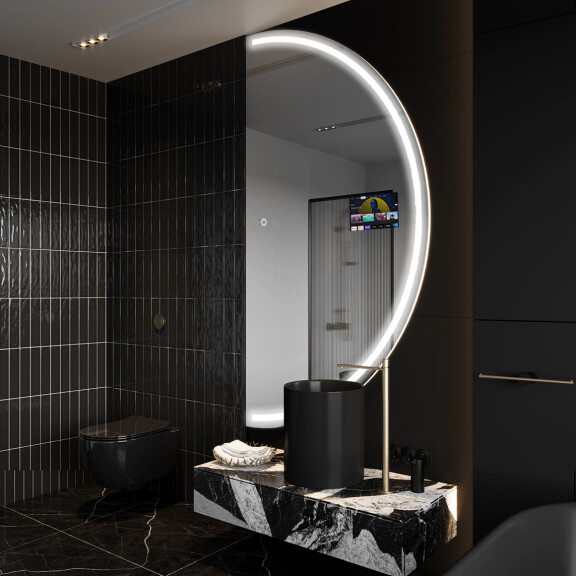 Espejo LED Media Luna Moderno - Iluminación de Estilo para Baño SMART A223 Google