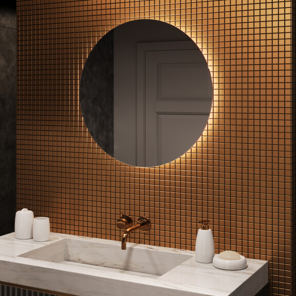 Espejo redondo baño con luz LED 70cm con luz LED fría de 7000K, luz cálida de 3000K o luz neutra de 4500K