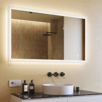 Espejo de baño rectangular con iluminación LED 120x70 cm con Dual color, Interruptor táctil