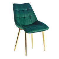 Krzesło tapicerowane Vigo velvet zielony nogi w kolorze złotym