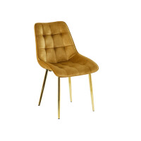 Krzesło tapicerowane Vigo velvet curry nogi w kolorze złotym