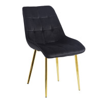 Krzesło Vigo velvet czarny nogi w kolorze złotym dostępne od ręki