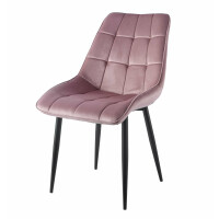 Krzesło tapicerowane Vigo velvet różowy nogi w kolorze czarnym