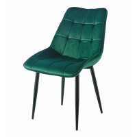 Krzesło tapicerowane Vigo velvet zielony nogi w kolorze czarnym