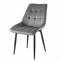 Krzesło tapicerowane Vigo velvet szary nogi w kolorze czarnym