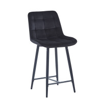 Hoker tapicerowany Vigo 60 velvet czarny nogi w kolorze czarnym