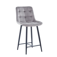 Hoker tapicerowany Vigo 60 velvet szary nogi w kolorze czarnym
