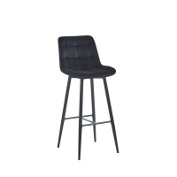 Hoker tapicerowany Vigo 70 velvet czarny nogi w kolorze czarnym