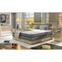 Łoże do sypialni Diori 140 z drewnem dębowym - Grupa 1, Bonell+Pocket, 2 x pojemnik, 140x200 cm