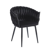 Krzesło tapicerowane Glamour velvet czarny nogi w kolorze czarnym - velvet czarny