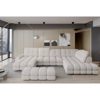 Promocja puf tapicerowana do salonu Tollo XL w tkaninie Shanghai 02, dostępny od ręki - Puf bez pojemnika, Shanghai 02