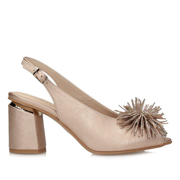 Eleganckie Damskie Sandały Boccato z ozdobnym pomponem 1012 złote