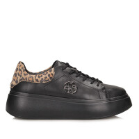 Półbuty sneakersy damskie na platformie Filippo DP6058/25 BK LEO