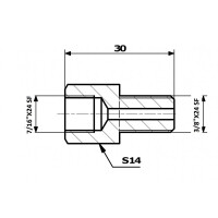 Bremsleitungsverbindung Innen 7/16X24 Sf - Außen 3/8X24 Sf