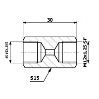 Bremsleitungsverbinder Innen 3/8X24 Sf - Innen 12X1,25 Sf