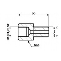Bremsleitungskupplung Innen 10X1,25 Sf - Außen 3/8X24 Sf
