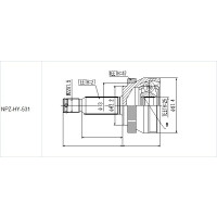 Gelenksatz, Antriebswelle/ Außen Hyundai Sonata Nf 2.0Crdi 05- 495003K060