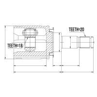 Gelenksatz, Antriebswelle/ Innen Toyota Rav-4 Atm/mtm Aca3/ala3/zsa3 2.0,2.2D-4D,2.4 05-12, Rav-4 Usa Atm Aca/asa/gsa33 2.4,3.5