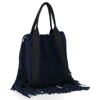 Kožené kabelka shopper bag Vittoria Gotti tmavě modrá