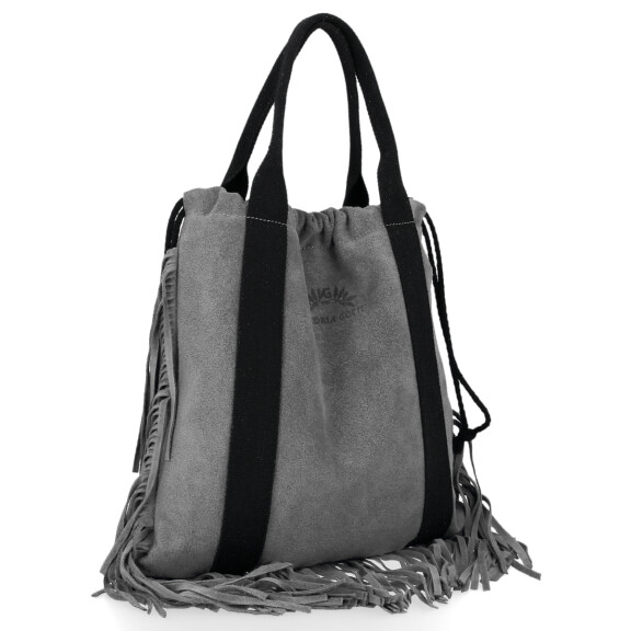 Kožené kabelka shopper bag Vittoria Gotti šedá
