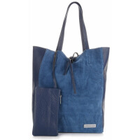 Bőr táska shopper bag Vittoria Gotti kék