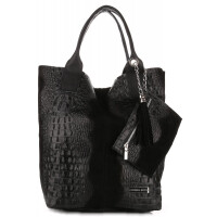 Bőr táska shopper bag Vittoria Gotti fekete