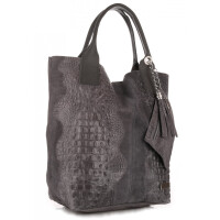 Bőr táska shopper bag Vittoria Gotti szürke