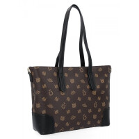 Stylowa Torebka Damska Shopper Bag firmy Herisson Czekoladowa/Czarna