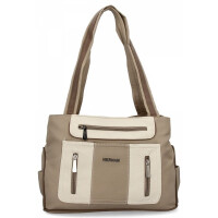 Torebki Damskie Shopper Bag 2 Komory firmy Hernan Ciemno Beżowe (kolory)