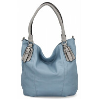 Torebki Damskie Shopper Bag XL firmy Hernan Błękitne/Jasno Szare (kolory)