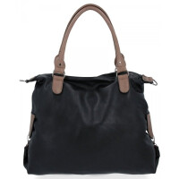 Duża Torebka Damska Shopper Bag XXL firmy Hernan Czarna/Ziemista